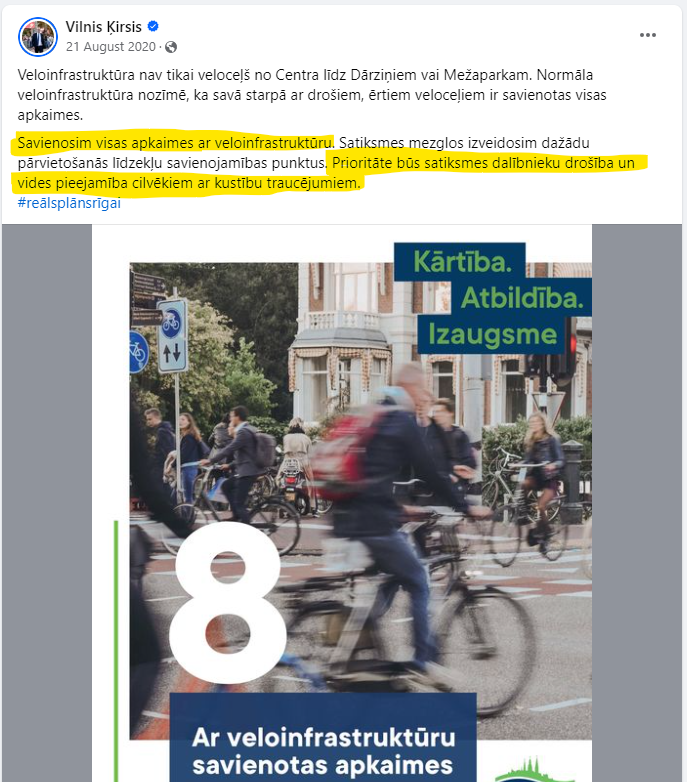 saliktengriba's tweet photo. Es tikai atgādināšu @VilnisKirsis @Jauna_Vienotiba  pirms 4 gadiem solīto.

"Prioritāte būs satiksmes dalībnieku drošība un vides pieejamība cilvēkiem ar kustību traucējumiem."

1/2 https://t.co/mR8zmsHkne