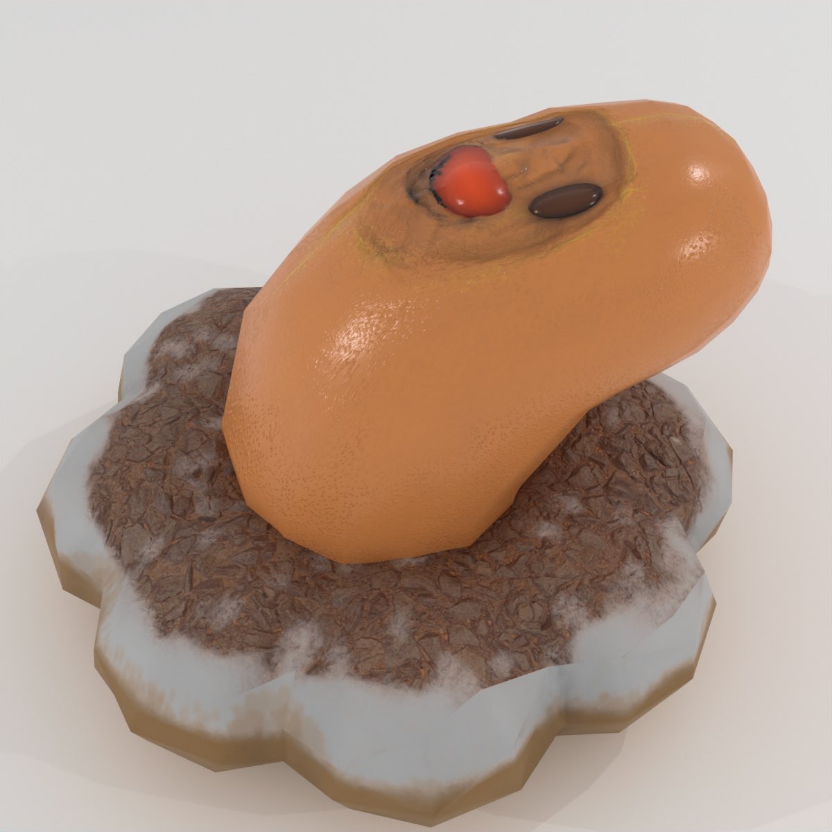 piya_001's tweet photo. ミスドのディグダの顔面が殴られていた子を、CG化して動かしてみました https://t.co/9ZFlgvdFxH