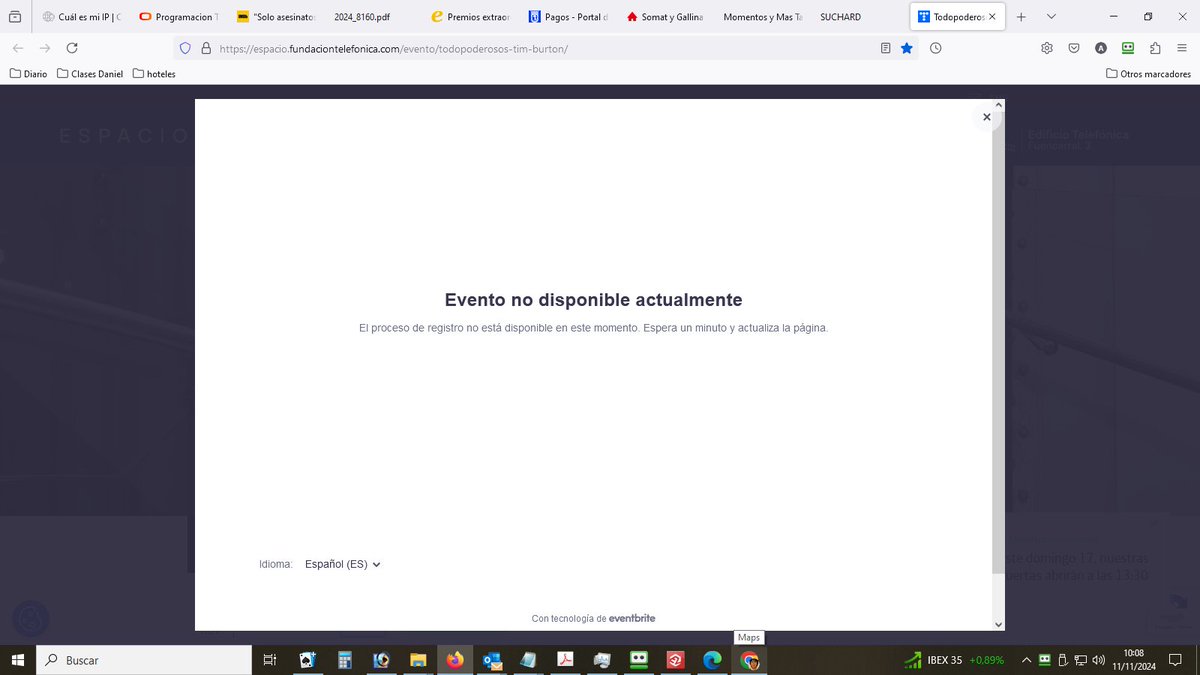anj72's tweet photo. @todopoderosos ¡Qué decepción! Imposible conseguir entradas. Igual deberíais cambiar el sistema. https://t.co/ZdhZ4tLDui