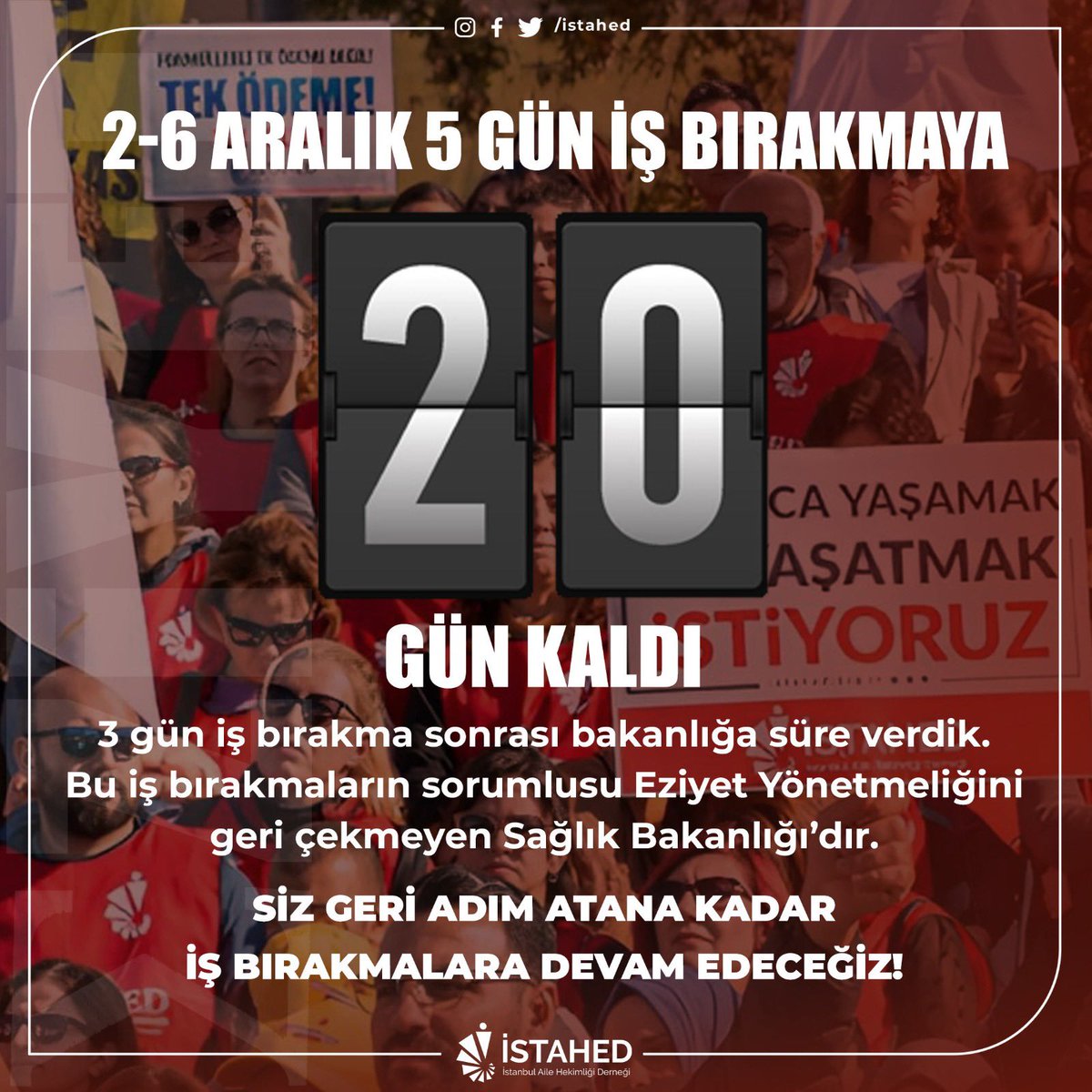 istahed's tweet photo. Taslak çıktı tepkimizi gösterdik geri adım atılmadı, 3 gün iş bıraktık şimdi süre veriyoruz. Geri adım arılana kadar İş bırakmalara devam edeceğiz https://t.co/ExlJN1O5m8