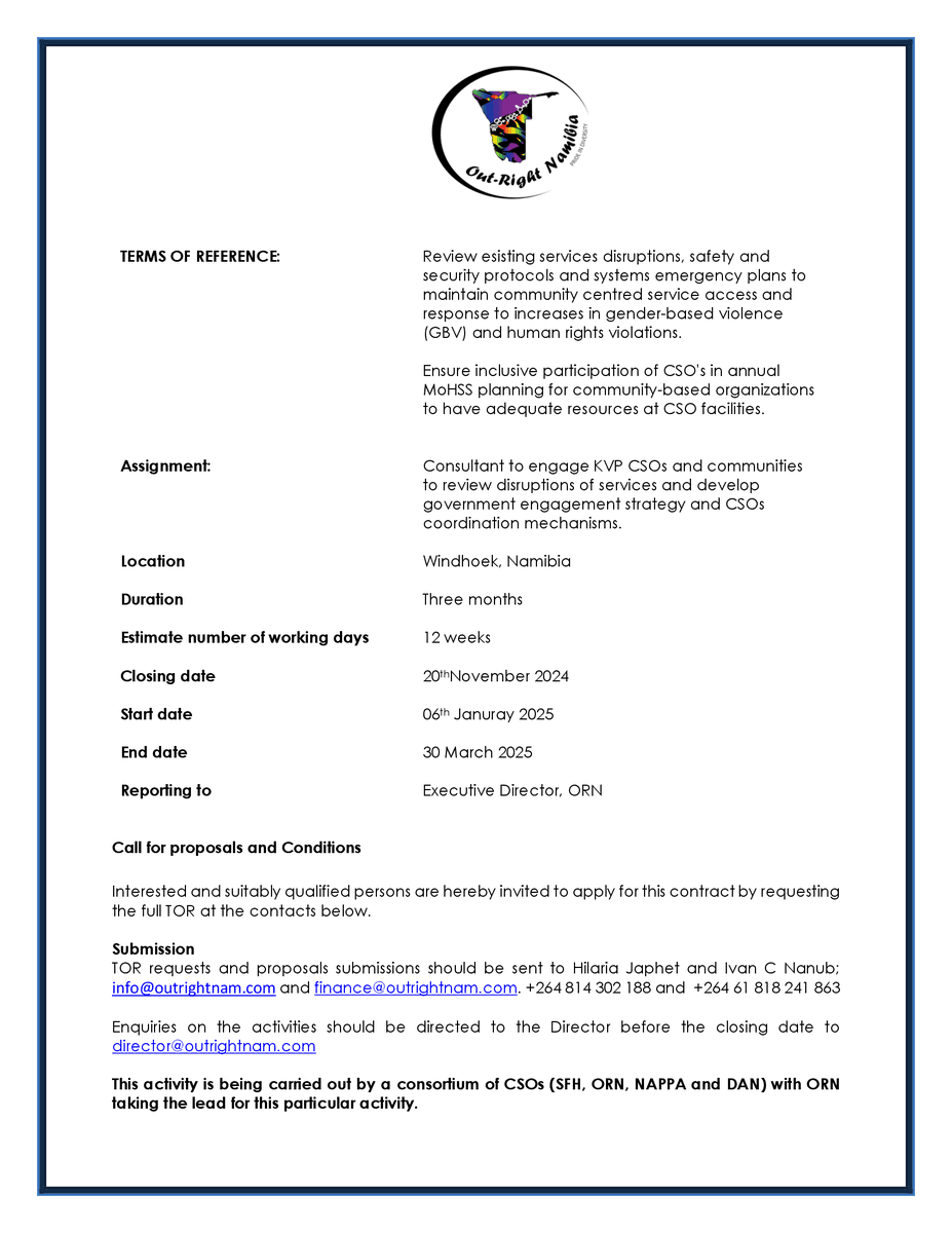 OutRightNamibia's tweet photo. #vacancy 
#joinourteam https://t.co/CERl5pcZLa