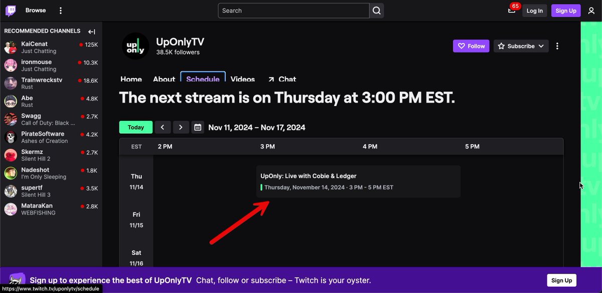 Cobie and Ledger appear to have an <a href="/UpOnlyTV/">Up Only</a> stream scheduled this Thursday and you're not bullish $UPONLY?