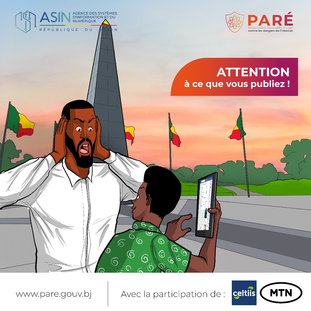 Ma sécurité sur les réseaux sociaux, mon combat ! 
 Votre sécurité en ligne est de votre responsabilité. 
#Parebenin #BeninNumerique