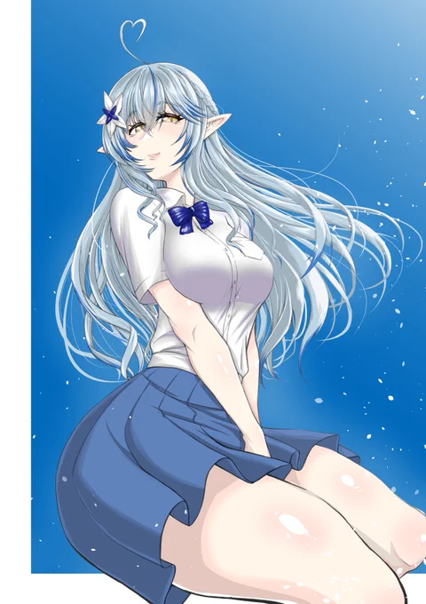 我輩のNOT雪女ラミィちゃんも置いておくか#雪花ラミィ #Lamyart 