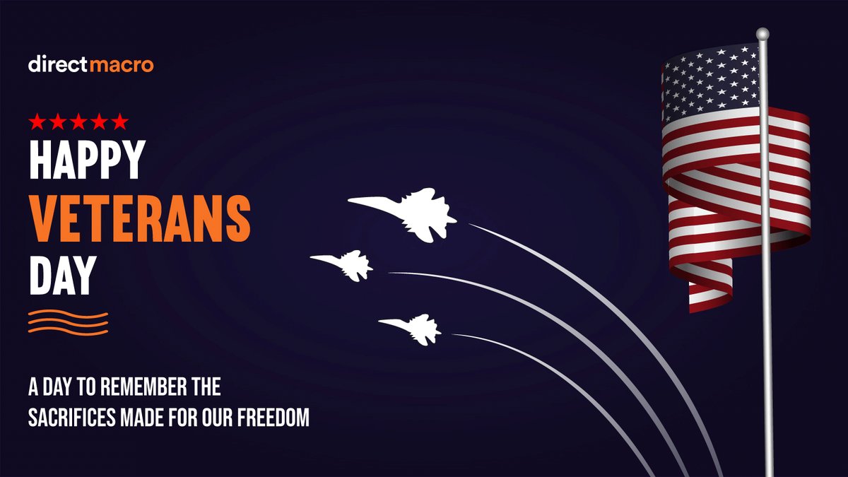 direct_macro's tweet image. On this Veterans Day, let’s express our deepest gratitude to the brave men and women who have served our country. Their sacrifices have secured our freedom, and their dedication inspires us all.
#VeteransDay #HonorOurHeroes #DIrectMacro #ProudToBeAnAmerican #NeverForgotten