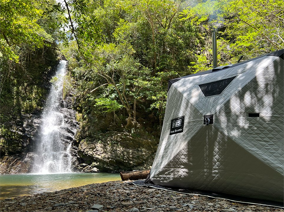 沖縄県 #名護市 で #滝 の前で #テントサウナ が楽しめる 「#滝壺秘境