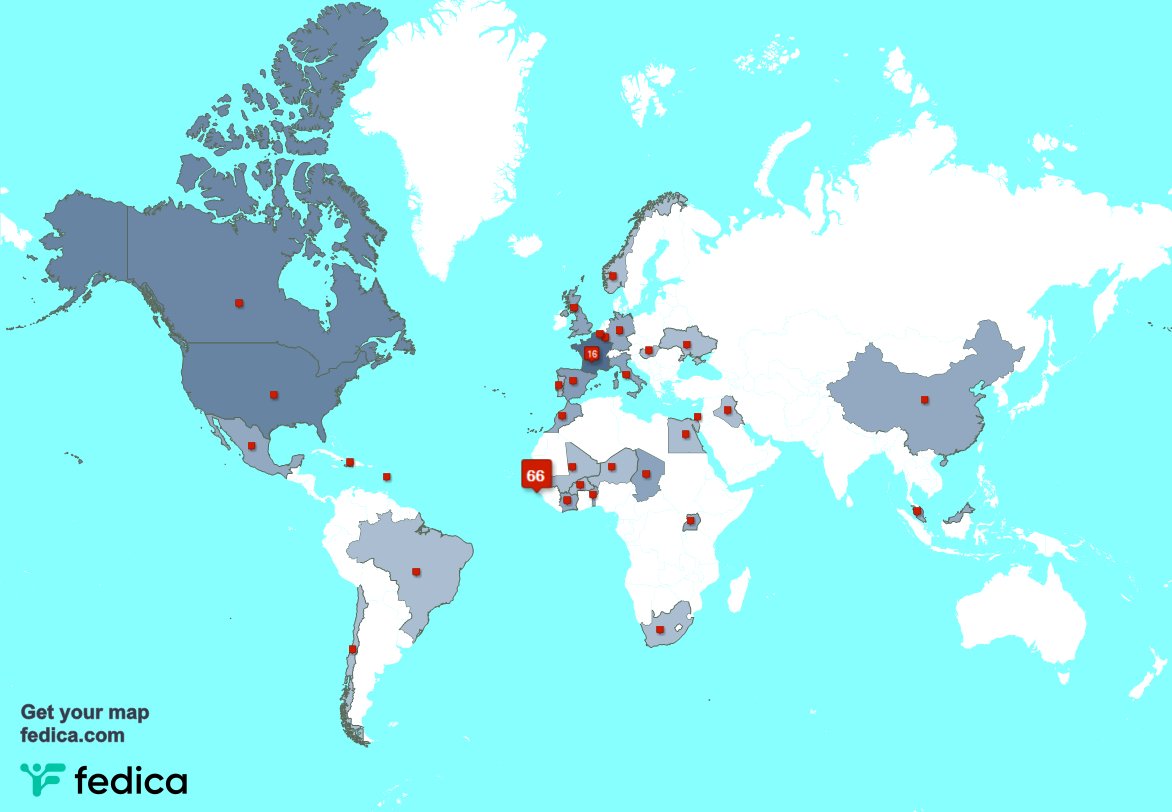 J'ai 2 nouveaux abonnés, de Norvège, et plus la semaine dernière. Voir fedica.com/!alkhattab221