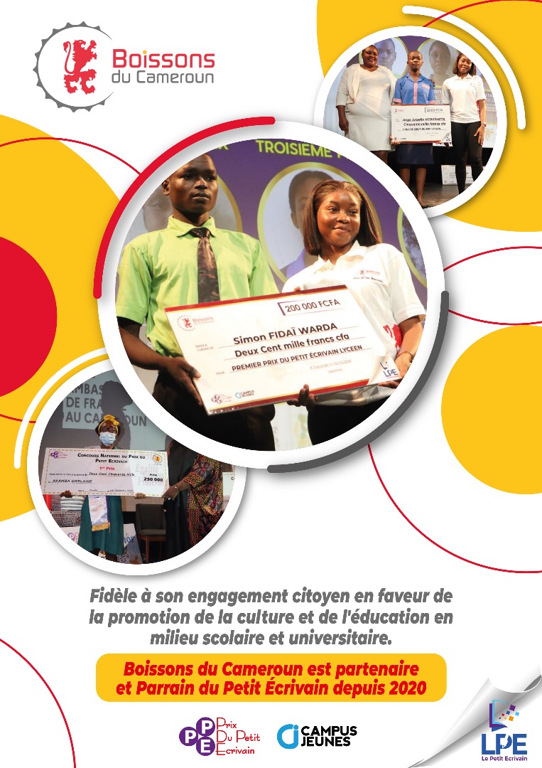 Un grand merci à Boissons du Cameroun pour leur parrainage fidèle et leur engagement citoyen. Grâce à des partenaires comme eux, nous pouvons continuer à faire grandir les rêves et les aspirations des jeunes écrivains de demain
<a href="/BoissonsduCMR/">Boissons du Cameroun</a>
 #CultureEtÉducation #JeunesTalents