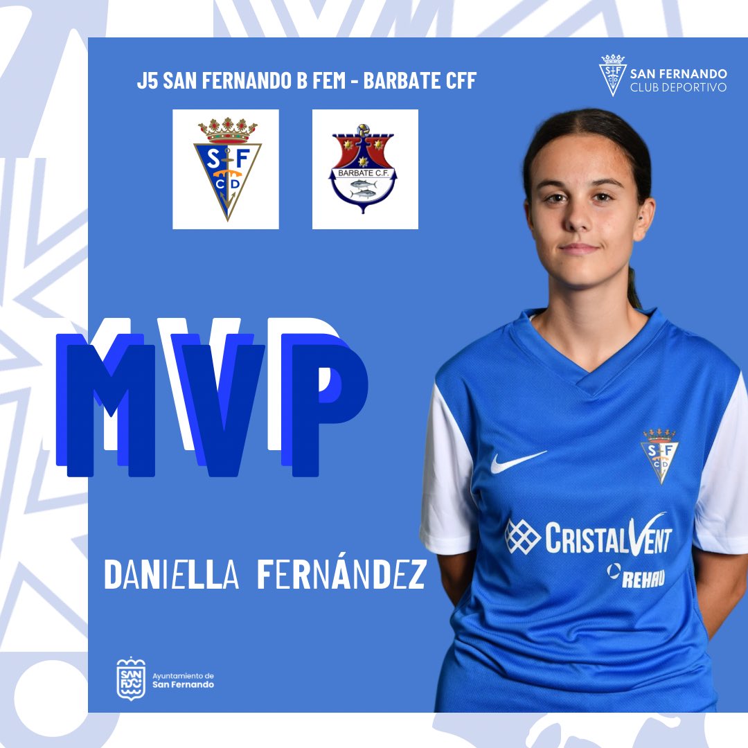 🏆Daniella Fernández (<a href="/Daniellaafdez/">Daniellaafrnandez</a>) MVP de la Jornada 5. 

¡Autora del gol del empate y del único azulino en la mañana de ayer, fruto de un gran trabajo personal temporada tras temporada! ⚽️

¡Enhorabuena, Dani!💙