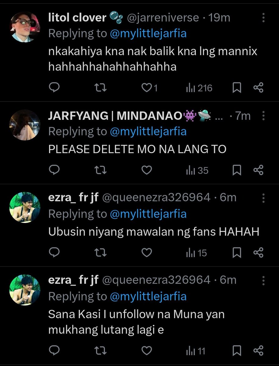 airaaasoft's tweet photo. jarfyang ba talaga kayo? or jarren lang?  Why naman naging bashers na kayo ni fyang?  TANGINA NYO! https://t.co/aj9yBUj4VE