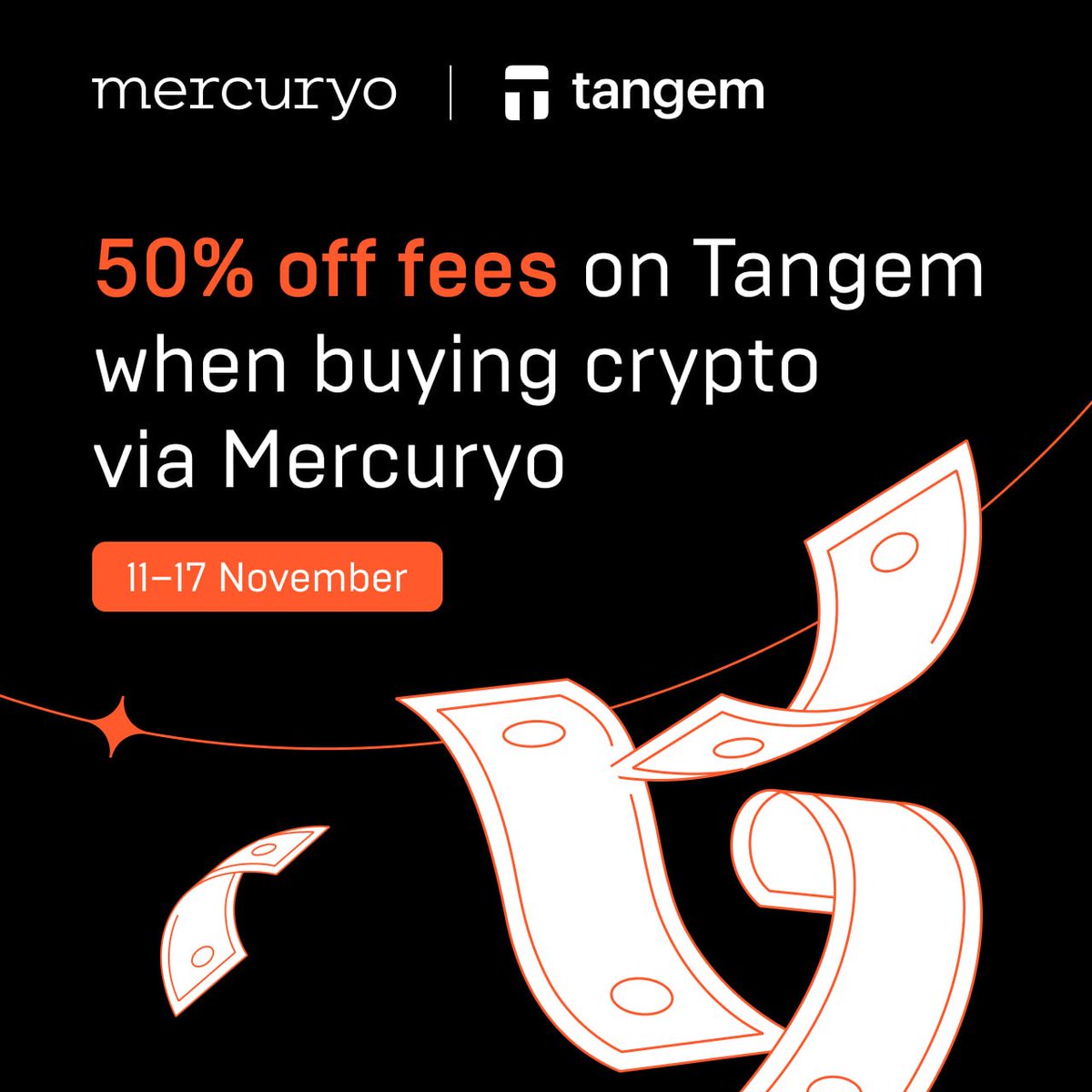 🪩 The power of crypto, with no extra fees. We have partnered with Tangem  Wallet to make buying crypto easy, like never before. Exclusively available  to Tangem Wallet users, you can enjoy