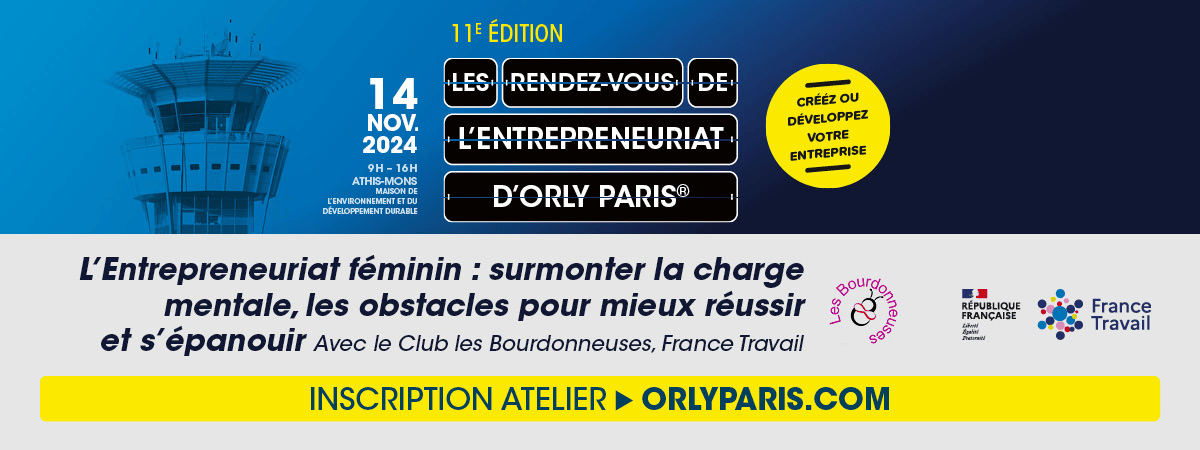 Orly Paris (@orly_paris) on Twitter photo ✨Participez à un #Atelier : L’Entrepreneuriat Féminin ! Surmontez la charge mentale et les obstacles pour mieux réussir et vous épanouir.
🗓️14/11 📍Athis-Mons
🔗 inscription.orlyparis.com
#entreprenariat #orlyparis #francetravail #RDVentreprenariat ✨Participez à un #Atelier : L’Entrepreneuriat Féminin ! Surmontez la charge mentale et les obstacles pour mieux réussir et vous épanouir.
🗓️14/11 📍Athis-Mons
🔗 inscription.orlyparis.com
#entreprenariat #orlyparis #francetravail #RDVentreprenariat