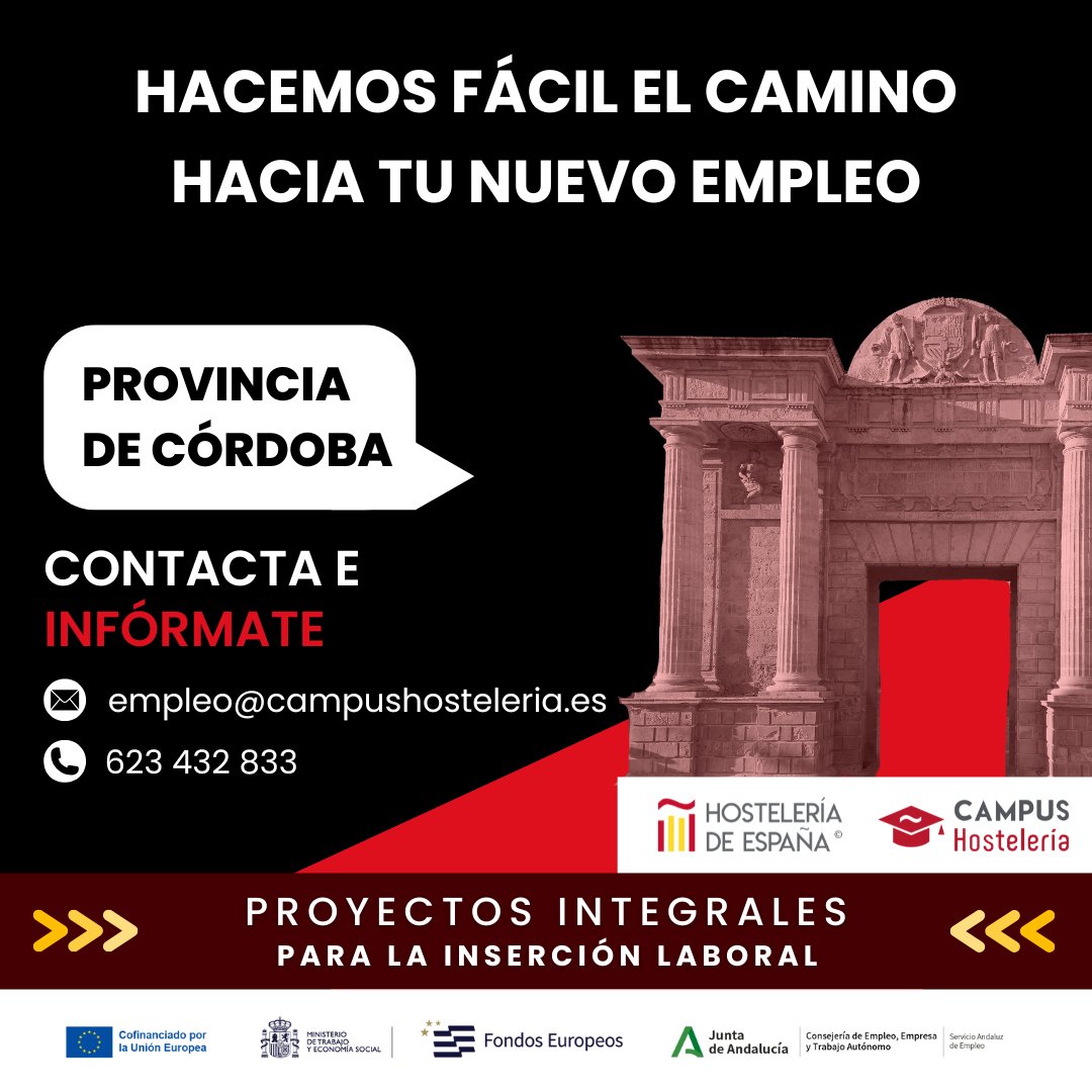 CampusCEHE's tweet photo. 🌟 ¡Atención Córdoba! Si estás buscando una oportunidad para crecer profesionalmente, el Programa de Proyectos Integrales para la Inserción Laboral te está esperando.
📲 Contáctanos al 623 432 833 o empleo@campushosteleria.es.
#empleocórdoba #proyectosintegrales https://t.co/1lwgCVeOJ3