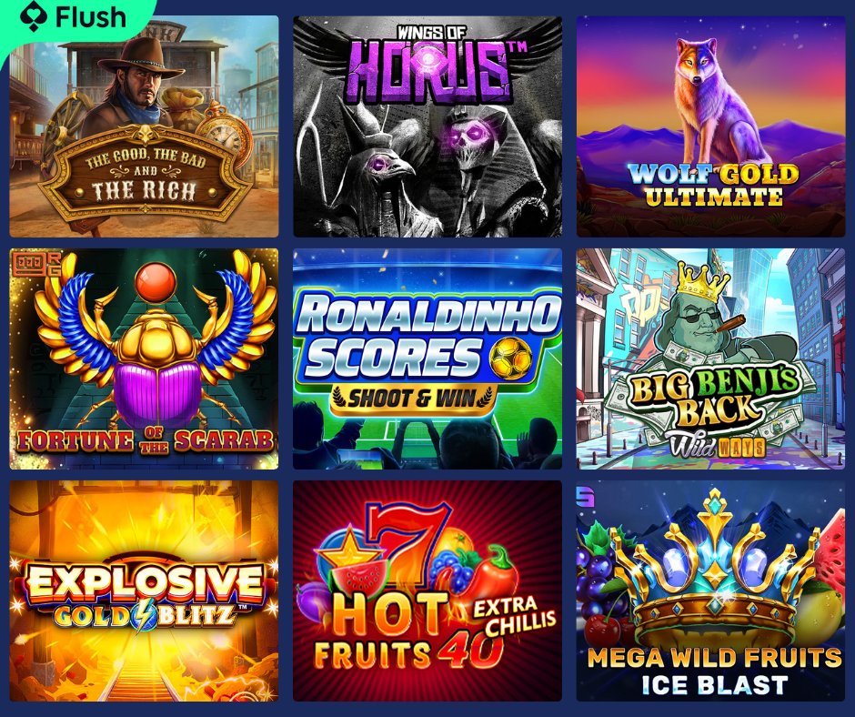 FlushCasino's tweet photo. Happy Monday, #FlushFam!  💰 Fresh games dropped! Dive into Big Benji’s Back, Wings of Horus, or Ronaldinho Scores for epic wins! 💰🔥 Which one’s calling your name?

Let’s play! https://t.co/LAgflCbnty
#NewGames #BigWins #doge #cryptocasino https://t.co/BTXHMWIKBL