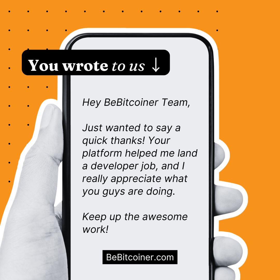 BeBitcoiner's tweet photo. Excited to share #feedback from a candidate who just landed a role at @SimpleCoinCZ through #BeBitcoiner! 🙏

We love helping #Bitcoin companies find top #talent. 🚀

👉Looking for a new #Botcoinjob? Head to #BeBitcoiner https://t.co/kQdcpPvOFv
