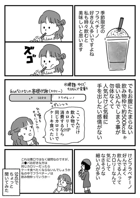 スタイルいい人がフラペチーノ飲む謎
【再掲】 