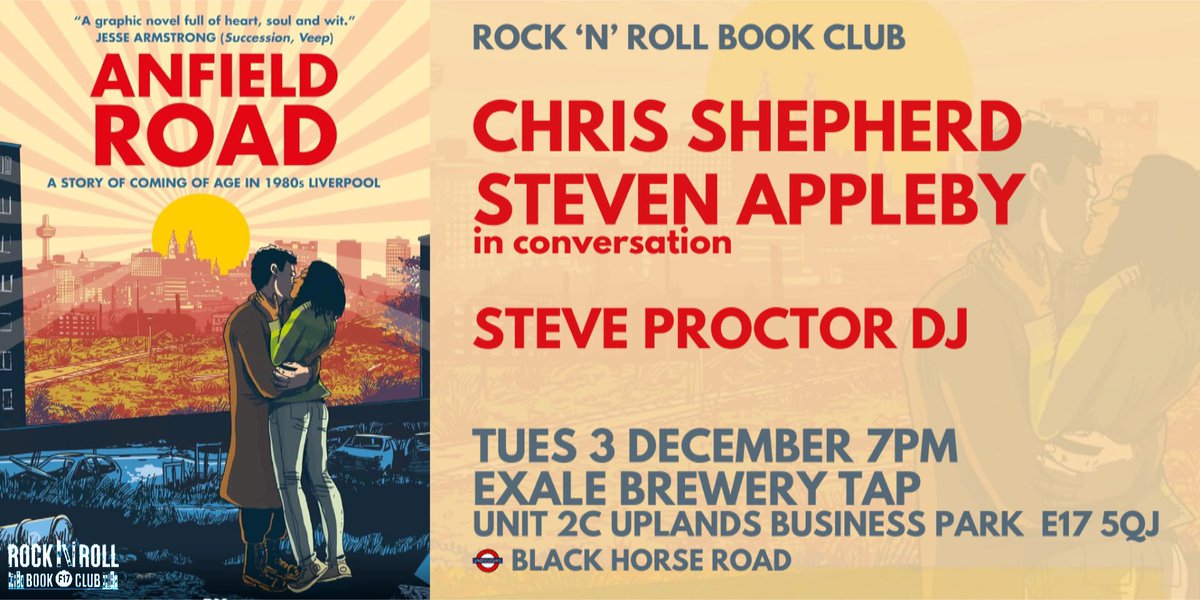 Rock'n'Rollbookclub 📚 (@e17rnr_books) on Twitter photo *NEW EVENT*
ANFIELD ROAD
<a href="/chris__shepherd/">chris shepherd @thechrisshepherd.bsky.social</a> with <a href="/StevenAppleby/">Steven Appleby 💙</a>
+ <a href="/stevenjproctor/">Steve Proctor</a>
<a href="/ExaleTap_E17/">EXALE TAP E17</a>
Tickets (<a href="/EventbriteUK/">Eventbrite UK</a>) tinyurl.com/ANFIELDROADEXA… 📕 *NEW EVENT*
ANFIELD ROAD
<a href="/chris__shepherd/">chris shepherd @thechrisshepherd.bsky.social</a> with <a href="/StevenAppleby/">Steven Appleby 💙</a>
+ <a href="/stevenjproctor/">Steve Proctor</a>
<a href="/ExaleTap_E17/">EXALE TAP E17</a>
Tickets (<a href="/EventbriteUK/">Eventbrite UK</a>) tinyurl.com/ANFIELDROADEXA… 📕