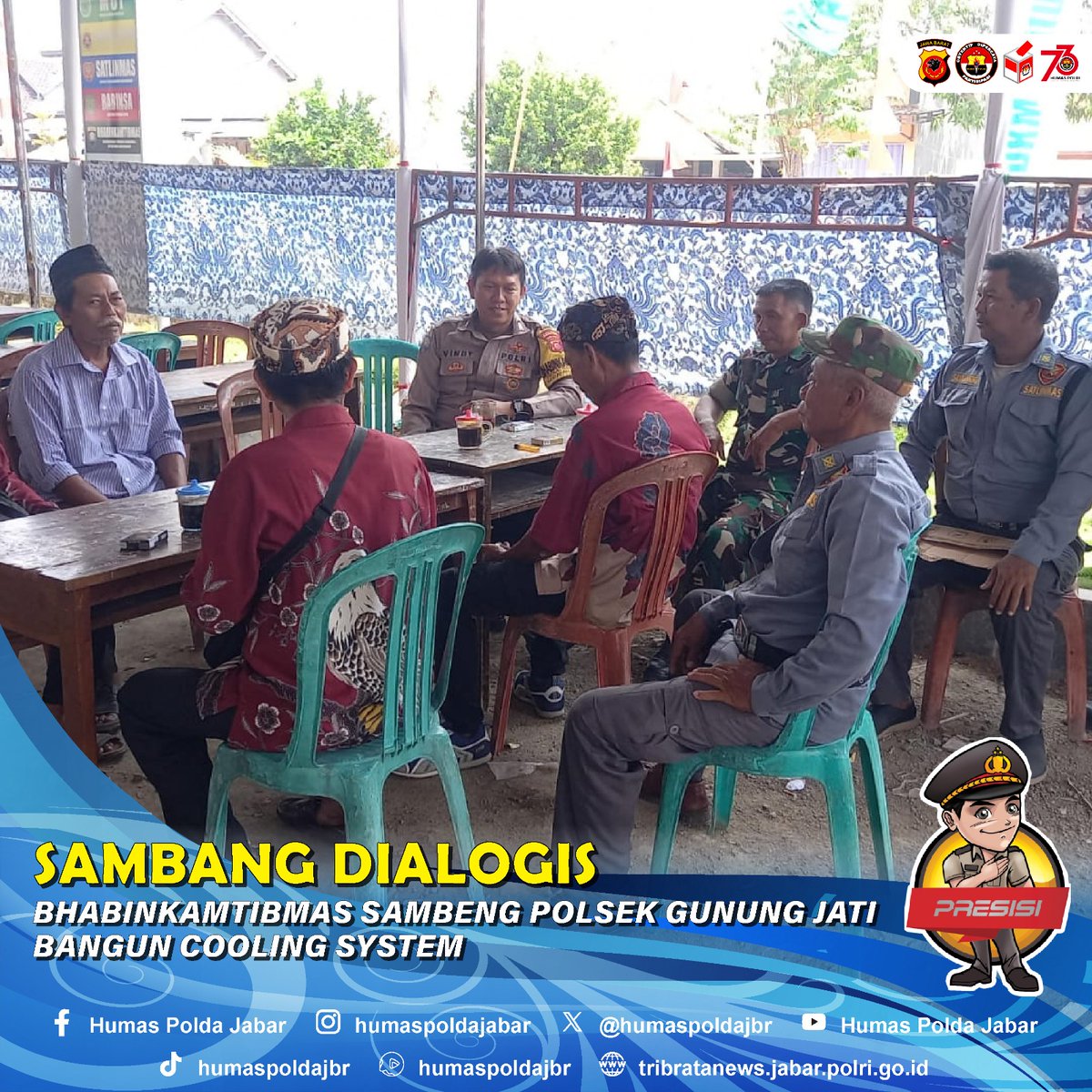 Sebagai Bhabinkamtibmas Desa Sambeng Polsek Gunung Jati Polres Cirebon Kota Polda Jabar Bripka vindy menyambangi Tokoh masyarakat danwarga RW07 desa Sambeng kecamatan gunung jati Cirebon Kota, menghimbau pentingnya dalam menjaga keamanan dan dan kedamaian jelang Pilkada serentak