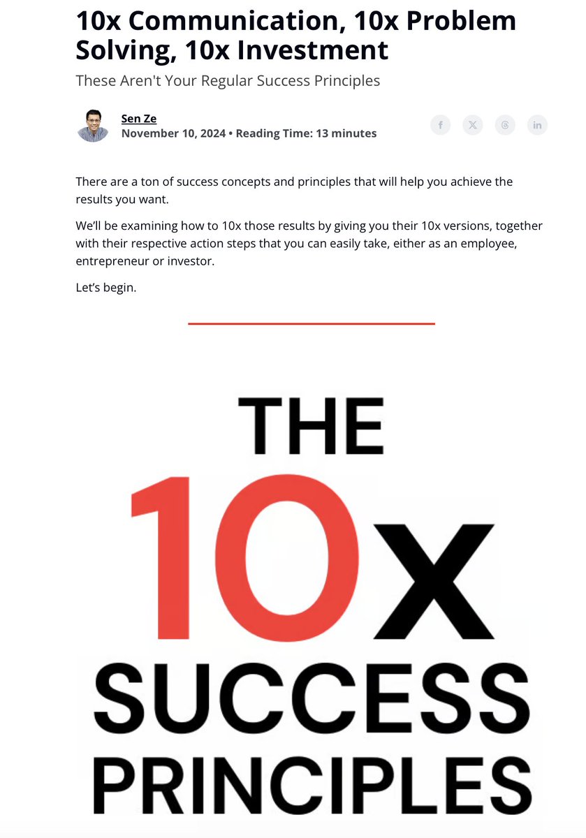 senze's tweet photo. Issue #14 of The 10x Factors reveals the 10x Success Principles for employees, entrepreneurs and investors to increase their impact by a factor of 10 or more. Check it out. https://t.co/L834evugWI