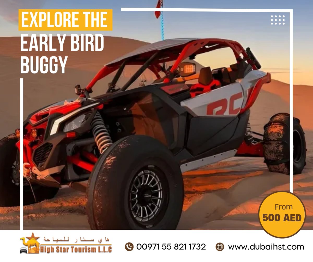 HighStarTourism's tweet photo. Start your day in the Dubai desert with an early morning buggy ride—adventure awaits at dawn! ���🚙 #EarlyBirdAdventure #DesertExperience https://t.co/tFBw492p19