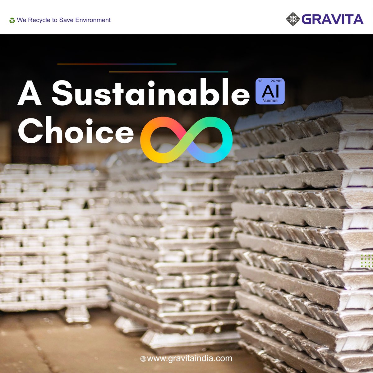 GravitaIndiaLtd's tweet photo. Aluminium is the ultimate eco-friendly material! 

Unlike many other materials, aluminium can be recycled infinitely without any loss in quality. This means that aluminium can be reused again and again, reducing the demand for virgin materials &amp; conserving natural resources. https://t.co/OdcQZbU80W