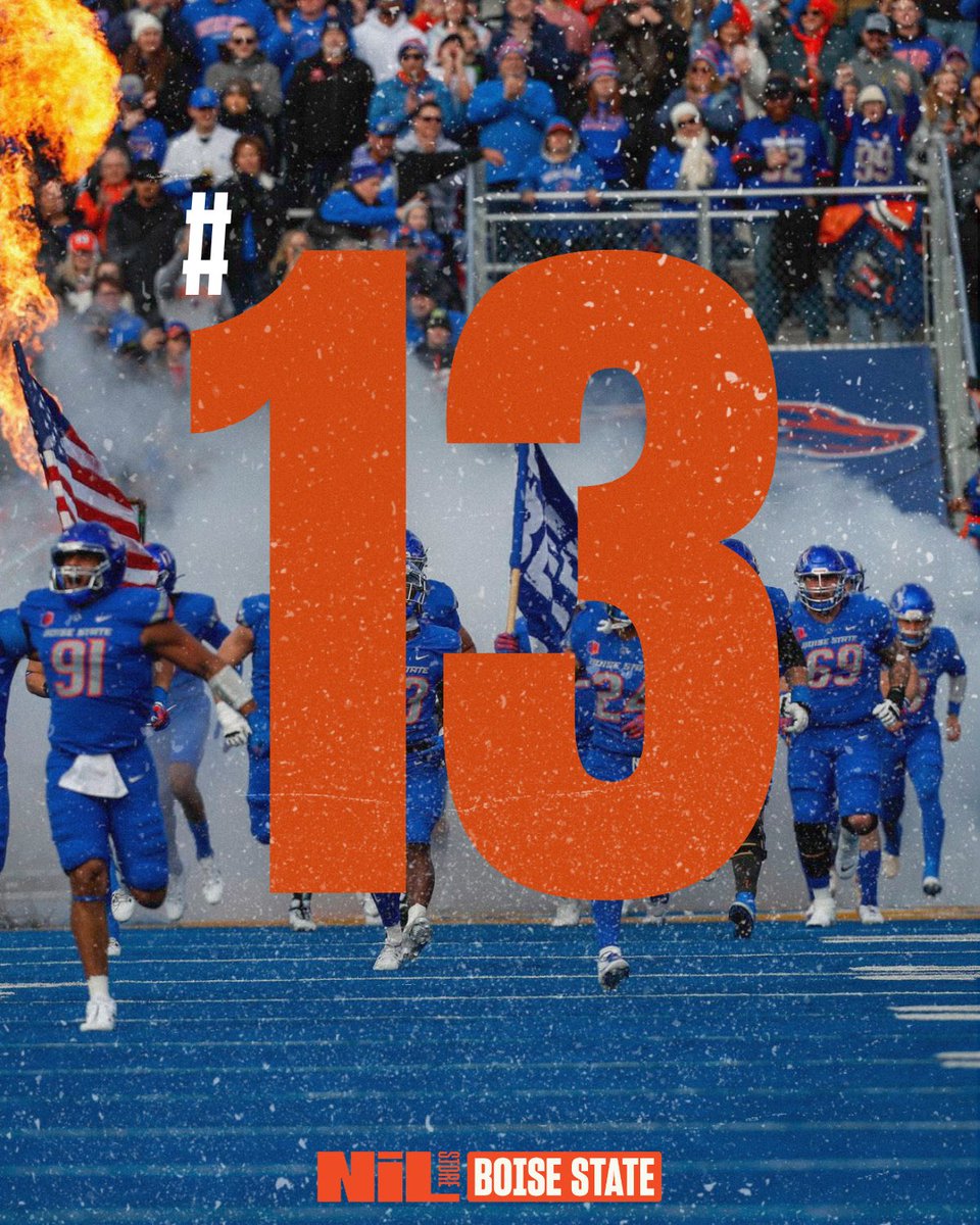 BoiseStateNIL's tweet photo. Sitting at #13 after last night’s WIN 🔥
#boisestatenil #gobroncos https://t.co/SSO5MgU2D3