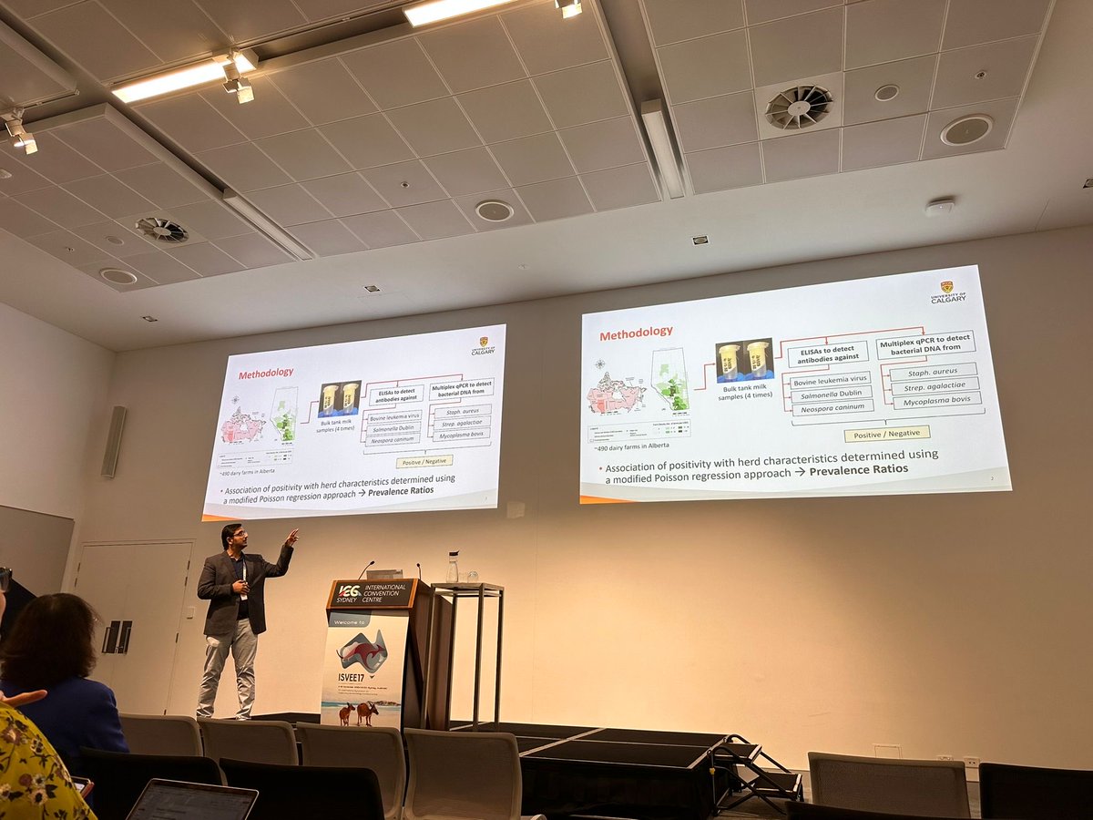 drwaseemshaukat's tweet photo. Just delivered my talk at the 17th #ISVEE2024 at the #ICCSydney presenting some of our work from the surveillance of infectious diseases. Great to engage in some wonderful discussions. ⁦@UCalgary⁩ ⁦@ucalgaryvetmed⁩ ⁦@CahssCanada⁩ ⁦#isvee #dairy⁩ #epivet https://t.co/LxRXAxGFZu