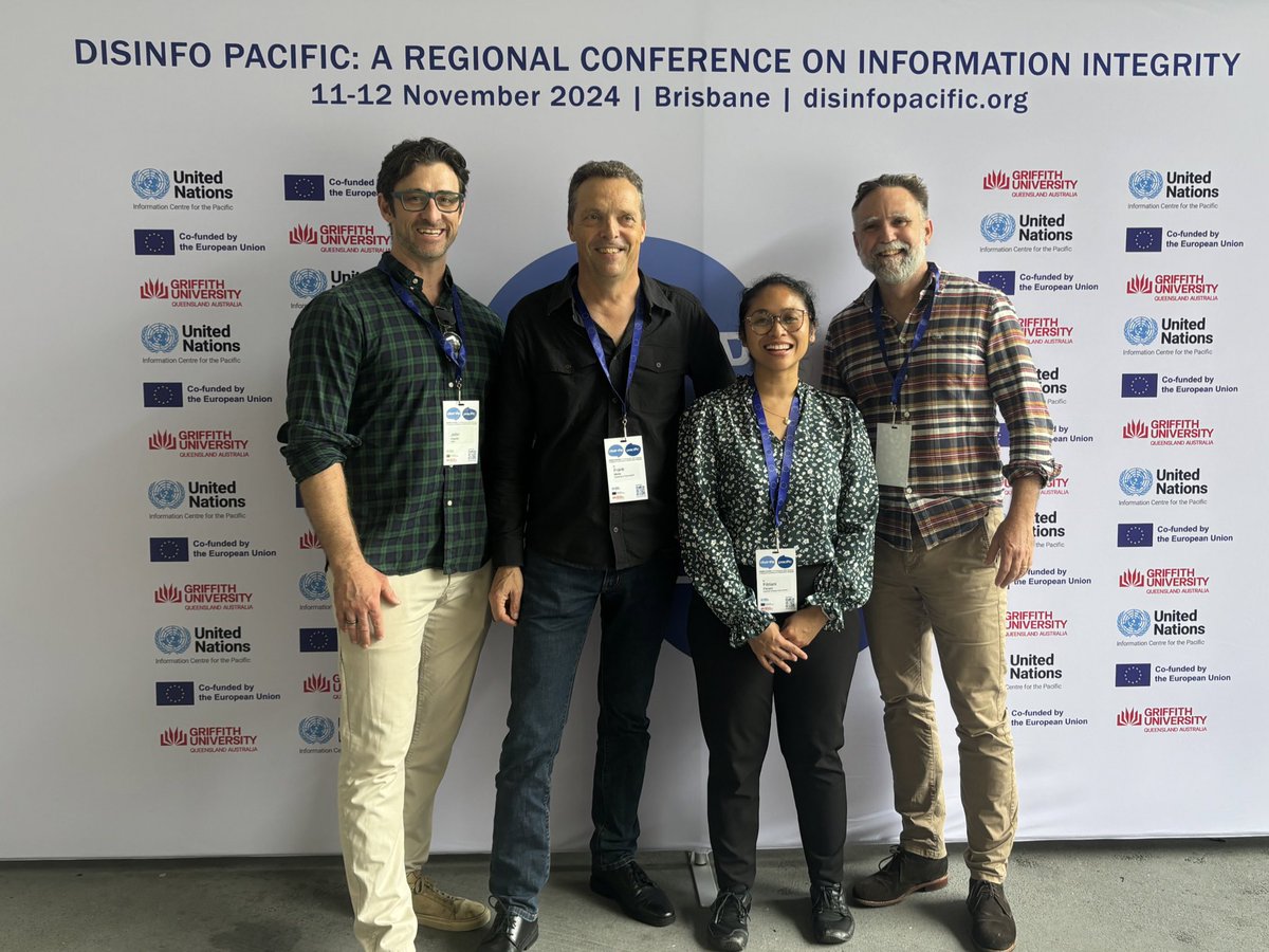 Kirril Shields (@kirrilshields) on Twitter photo Nice to be part of the <a href="/POLSISEngage/">UQ POLSIS</a> / <a href="/ASPI_org/">ASPI</a> / <a href="/APR2P/">APR2P Centre</a> cohort at the #Disinfo_pacific conference with <a href="/jfowl37/">John Fowler</a>, <a href="/f_mols/">Frank Mols</a>, Dr Fitriana, and me. Much discussion about prevention of disinformation and hate speech in the Pacific. Nice to be part of the <a href="/POLSISEngage/">UQ POLSIS</a> / <a href="/ASPI_org/">ASPI</a> / <a href="/APR2P/">APR2P Centre</a> cohort at the #Disinfo_pacific conference with <a href="/jfowl37/">John Fowler</a>, <a href="/f_mols/">Frank Mols</a>, Dr Fitriana, and me. Much discussion about prevention of disinformation and hate speech in the Pacific.