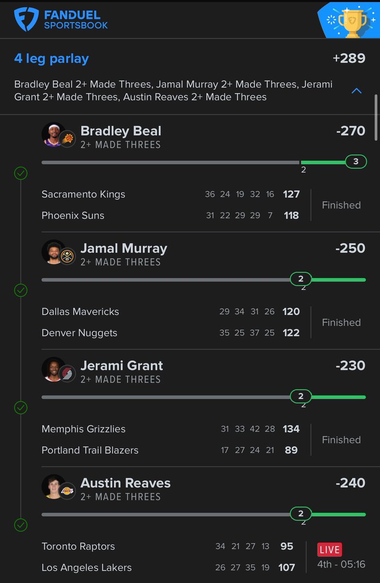 Been killing 2+ threes yall #GamblingX #GamblingTwiiter