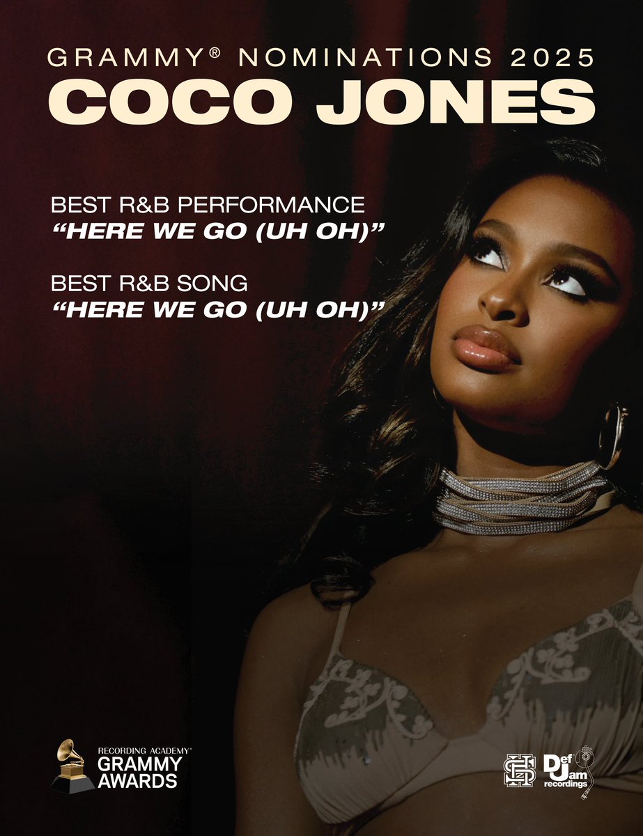J Dot Jones (@jdotjones) on Twitter photo We’re headed back to the GRAMMYs 🍾🍾
Congrats to <a href="/TheRealCocoJ/">Coco Jones</a> on her GRAMMY nominations!
#HSz #DefJam We’re headed back to the GRAMMYs 🍾🍾
Congrats to <a href="/TheRealCocoJ/">Coco Jones</a> on her GRAMMY nominations!
#HSz #DefJam