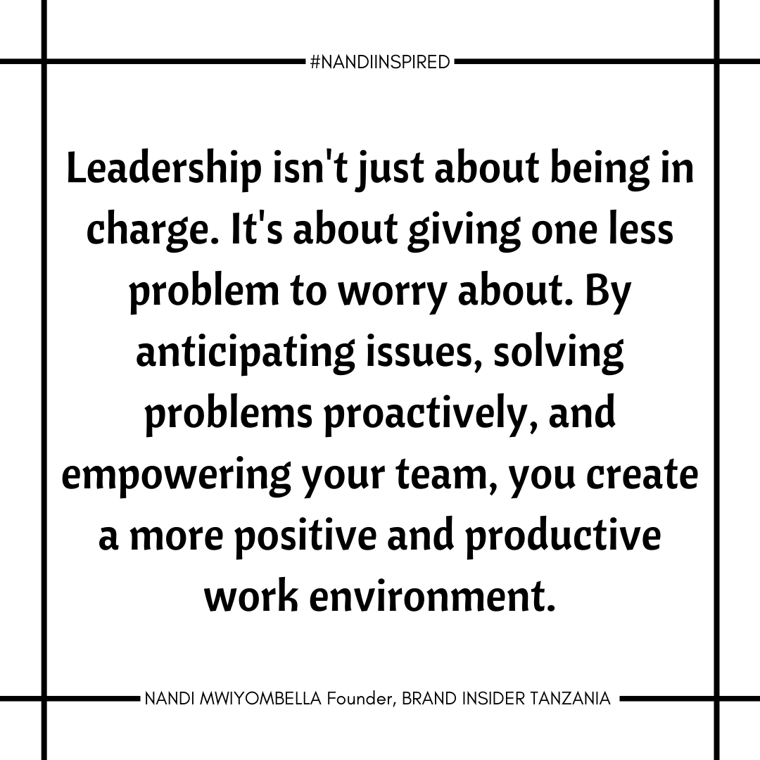 BrandNandi's tweet photo. Leadership isn't just about being in charge. It's about giving one less problem to worry about. By anticipating issues, solving problems proactively, and empowering your team, you create a more positive and productive work environment. https://t.co/YtXnh5vuza
