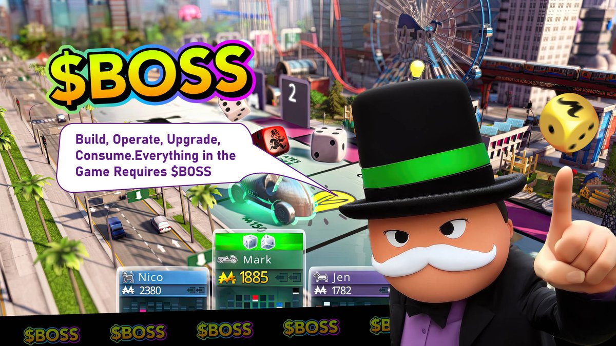 🏠Build, manage, upgrade, and spend — 💰everything in the game requires $BOSS!
🏦Integrating seamlessly across the entire ecosystem, $BOSS has a promising future ahead!
📈Lightning launch on top exchanges after 100% airdrop completion! 
😍Then, look forward to the game launch in