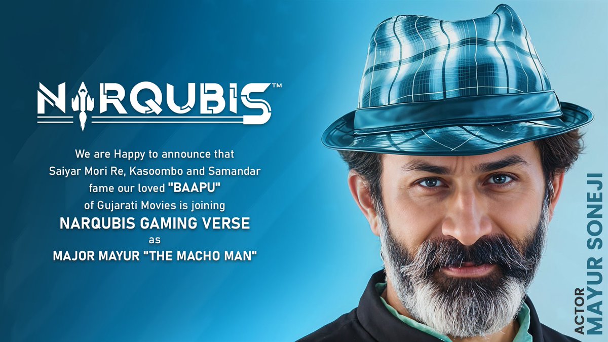 Narqubis's tweet photo. Introducing a powerhouse addition to the Narqubis world! 😎

Our beloved "Baapu" from Saiyar Mori Re , Kasoombo , and Samandar , the incredible Mayur Soneji , is joining the Narqubis Gaming Verse!

#narqubis
#GamersUnite 
#gamedevelopment 
#movies2024 https://t.co/RrlHWnQpRe