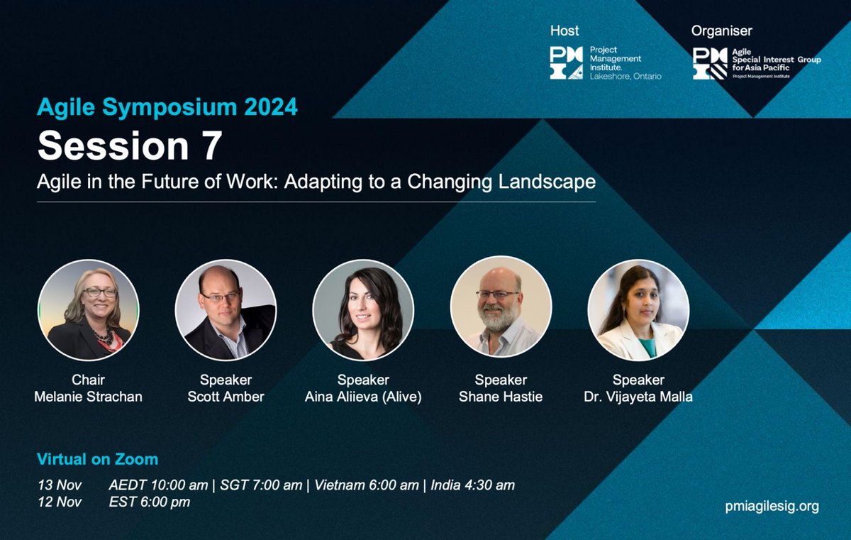 Agile Symposium 2024 - Session 7
Join us virtually on Zoom for this engaging session, designed for Agile enthusiasts worldwide.
📷 Explore the full program: lnkd.in/gEywzmWp
📷 Register now: lnkd.in/gTTa_CMr