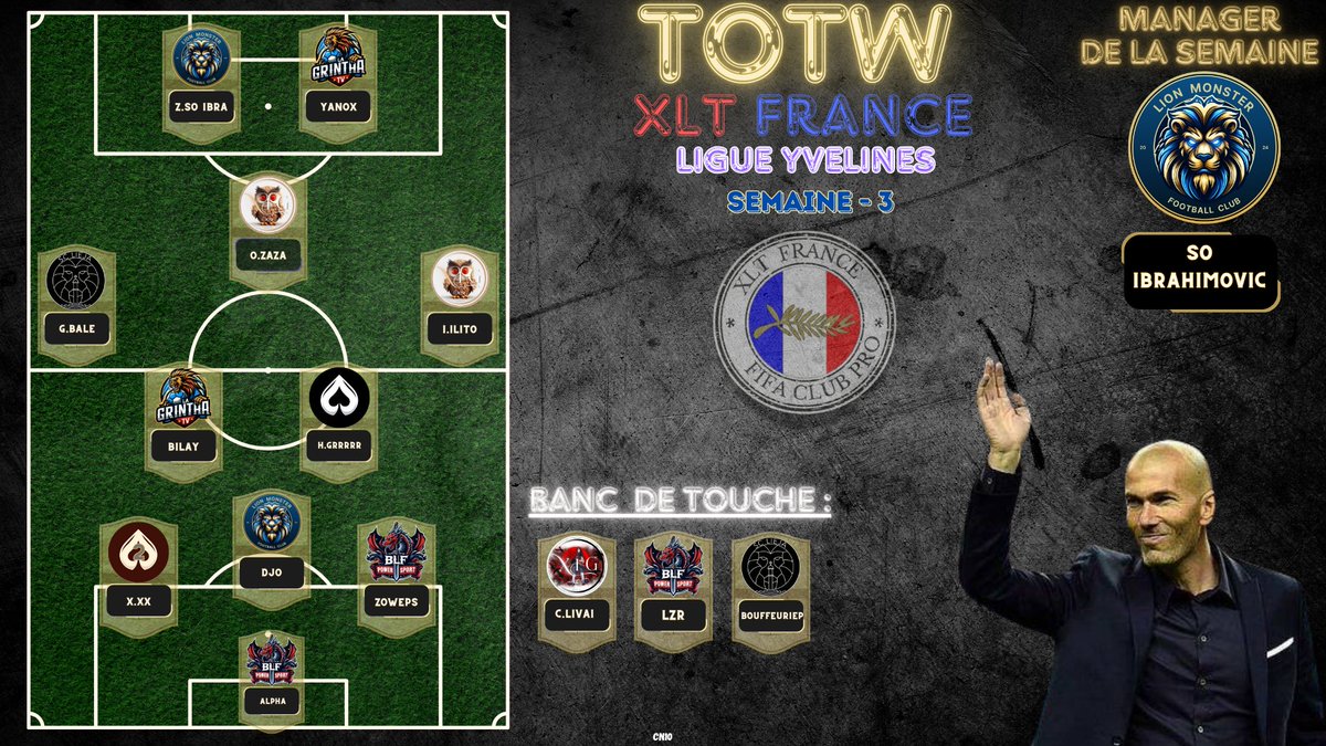 🎖️• TOTW •🎖️
~ SEMAINE 3 ~   
•LIGUE YVELINES•