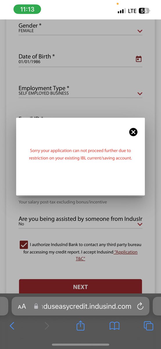 Santoshkanwar51's tweet photo. @MyIndusIndBank what is this fix this error https://t.co/Yh6U4PzwDj