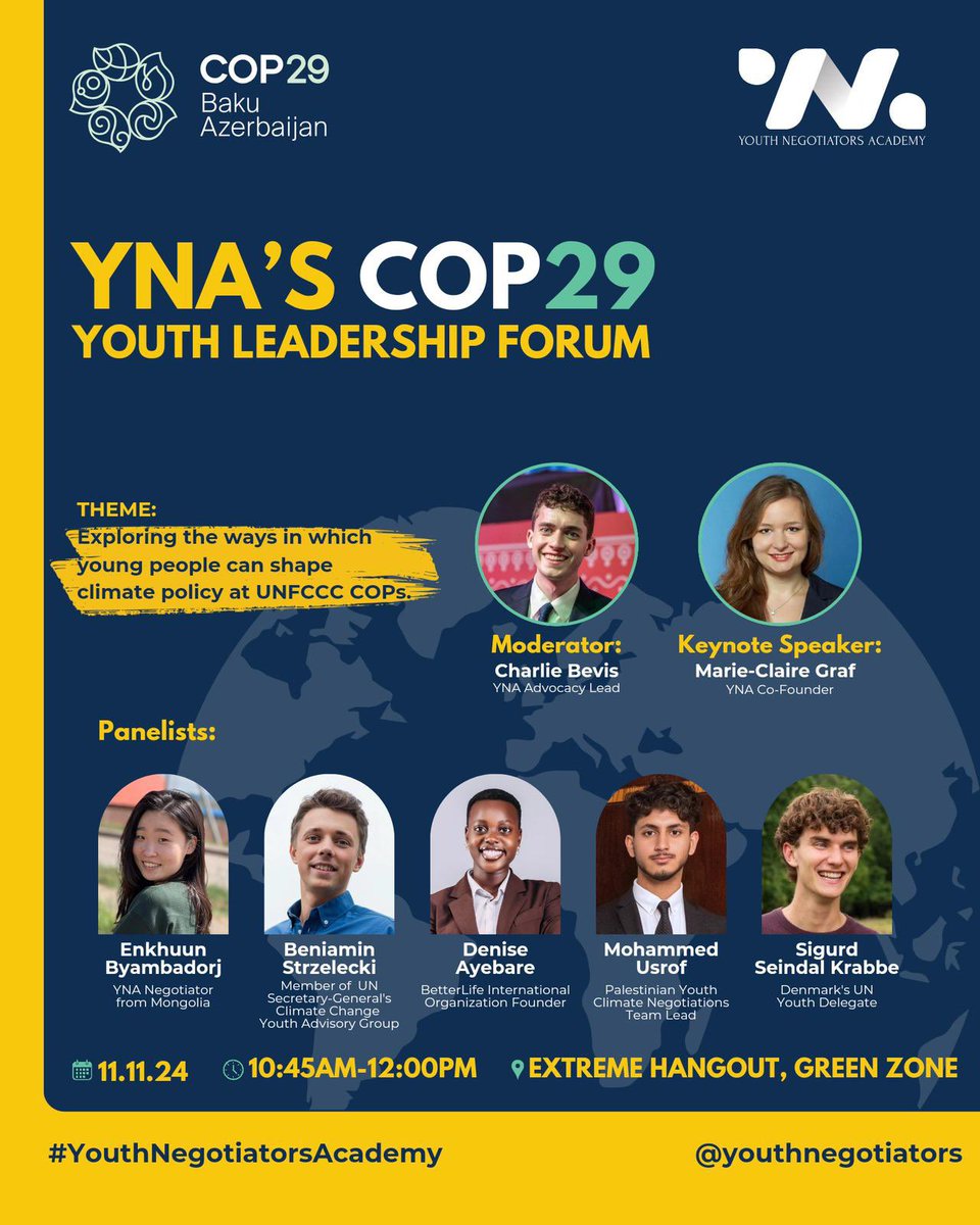 BetterLife_Int's tweet image. Join us today at @COP29_AZ as our Executive Director @AyebareDenise breaks down how young people can shape Climate Policy at @UNFCCC 

#ABetterLife
#ABetterWay
#ABetterAfrica