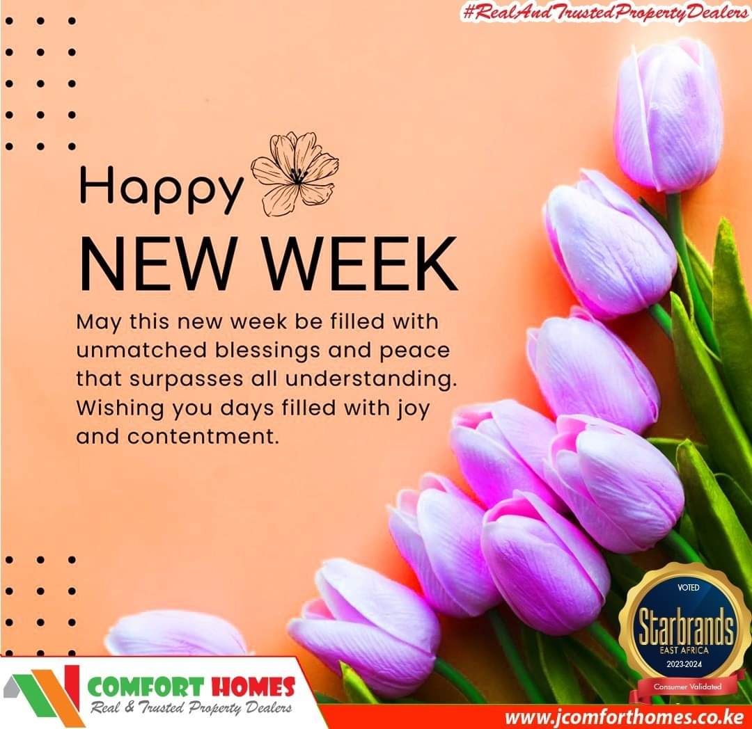MirriamMuiva's tweet photo. Happy New Week.
As the new week begins, may blessings abound in every corner of your life. May it bring you countless opportunities and unending success.
May it be filled with unmatched blessings and peace that surpasses all understanding. Wishing you days filled with joy. https://t.co/FA9H31dQXU