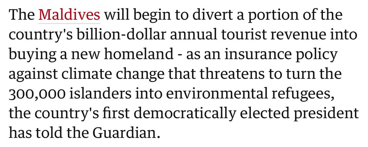onthisdaymv's tweet photo. In light of #COP29 

On November 2008, it was reported that Maldives will begin to divert a portion of our annual tourist revenue into buying a new homeland. Some potential target countries included Sri Lanka, India and Australia. 

Whatever happened to this plan? @governmentmv https://t.co/fLLOCBE2dN