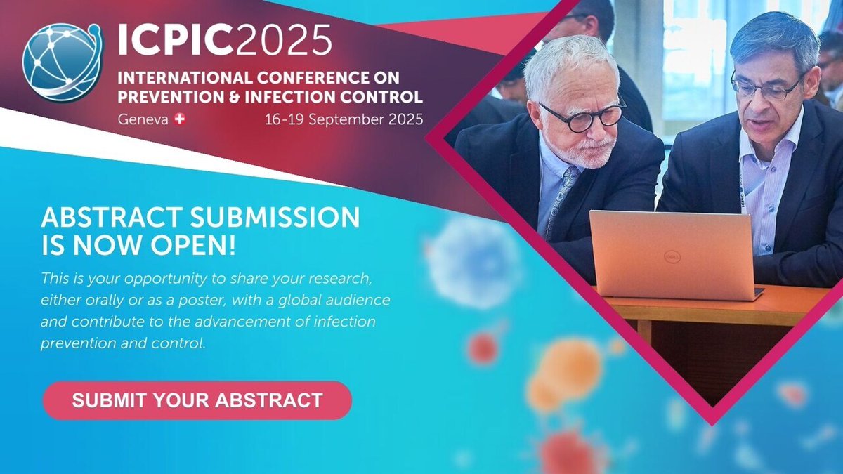 Abstract submission is now open for #ICPIC2025! The 8ᵗʰ International Conference on Prevention &amp; Infection Control invites you to present your work.

Submission Deadline: 15 May 2025, 23h59 CEST.

Explore the abstract guidelines: tinyurl.com/ICPIC-2025-Abs…