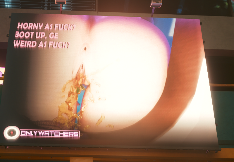FranticM3D's tweet photo. was playing around with cyberpunk modding, might make a modpack of just weird and kinky ads. https://t.co/tEEMJ2XQkX
