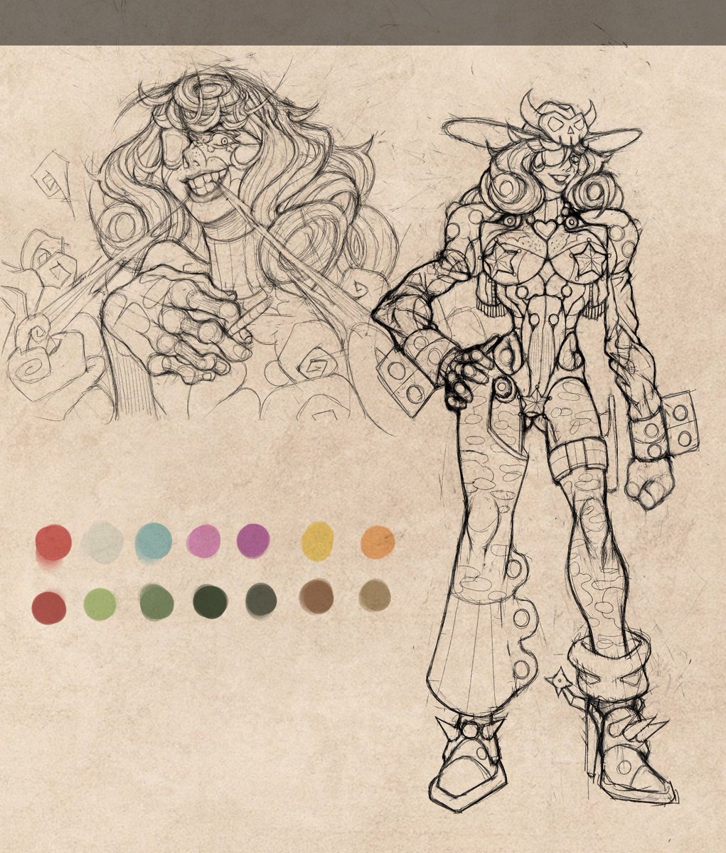 Character design wip. that there Sheriff is corrupt