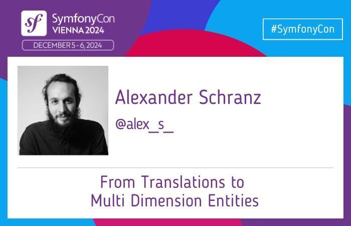 sulu's tweet image. Are you going to @symfonycon Vienna? On December 5th, our very own @alex_s_ will take you on a journey into the multidimensional world of data modeling with (and without) Sulu CMS live.symfony.com/2024-vienna-co… #symfony #sulucms #symfonydevs #symfonycon #symfonyconvienna