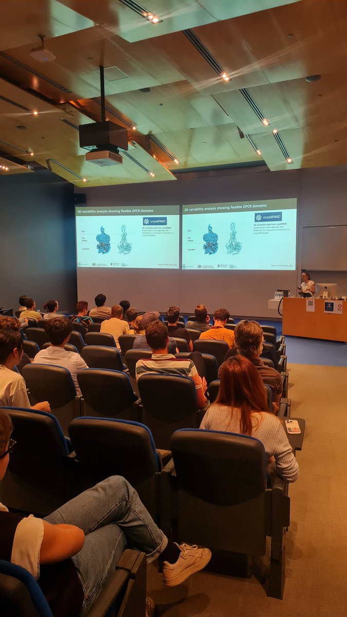 ARC CCeMMP (@ccemmp) on Twitter photo Final talk of Day 1 ended with <a href="/SarahJ_Piper/">Sarah Piper</a> <a href="/MIPS_Australia/">Monash Institute of Pharmaceutical Sciences</a> with her research on "Visualising structural biology data of class B1 GPCRs in 3D animations" 👏
<a href="/Bio21Institute/">Bio21 Institute</a> <a href="/WEHI_research/">WEHI (Walter and Eliza Hall Institute)</a> <a href="/MolHorizons/">Molecular Horizons @ UOW</a> <a href="/arc_gov_au/">Australian Research Council</a> <a href="/PiperProteins/">PiperProteinProductions</a> Final talk of Day 1 ended with <a href="/SarahJ_Piper/">Sarah Piper</a> <a href="/MIPS_Australia/">Monash Institute of Pharmaceutical Sciences</a> with her research on "Visualising structural biology data of class B1 GPCRs in 3D animations" 👏
<a href="/Bio21Institute/">Bio21 Institute</a> <a href="/WEHI_research/">WEHI (Walter and Eliza Hall Institute)</a> <a href="/MolHorizons/">Molecular Horizons @ UOW</a> <a href="/arc_gov_au/">Australian Research Council</a> <a href="/PiperProteins/">PiperProteinProductions</a>