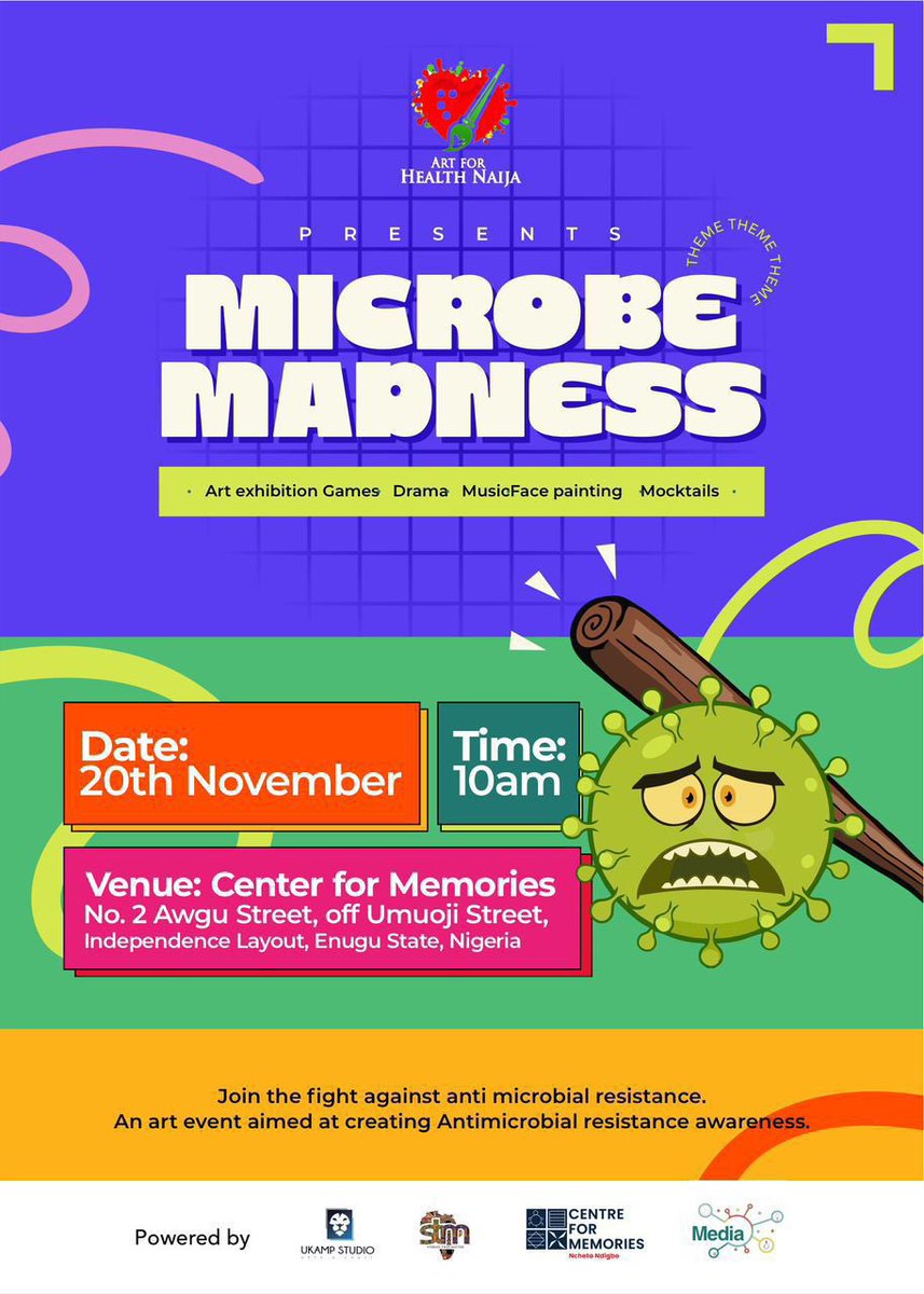 Art for Health Naija in partnership with the Centre for Memories, is excited to announce “Microbe Madness.”

Microbe Madness is an art exhibition aimed at addressing the critical issue of antimicrobial resistance (AMR).
