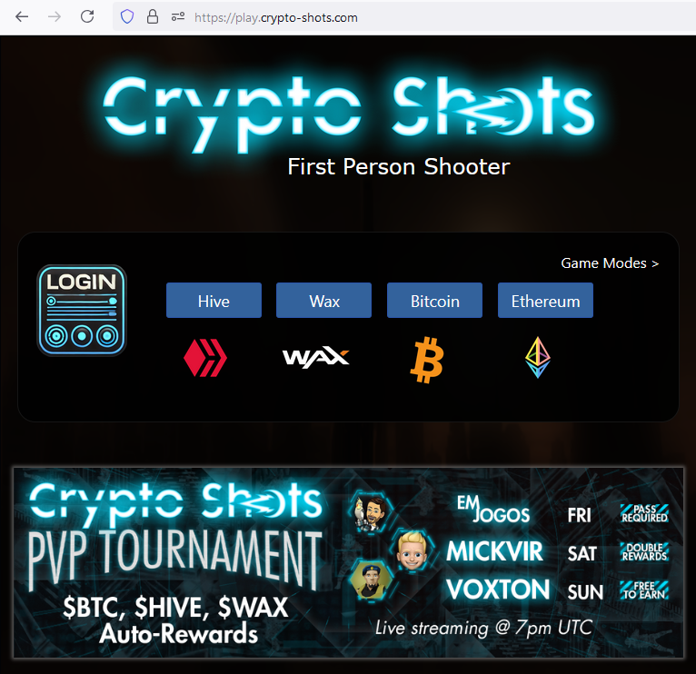 Can't remember our tournament times or when your favorite streamer plays our game?
1. It's pinned on our X profile:
<a href="/cryptoshots_nft/">Crypto Shots | Web3 Shooter @ETH/BTC/HIVE/WAX</a> 
2. It's on our website: 
crypto-shots .com
3. It's listed in our !calendar in Discord
4. It's on the game landing page:
crypto-shots .com/pvp