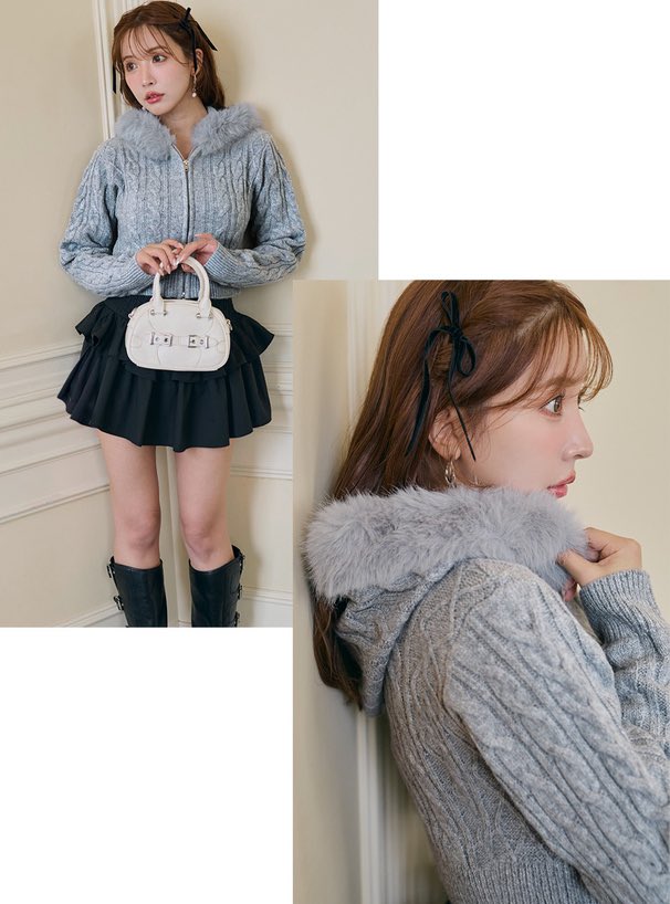 GRLから三上悠亜さんが着こなすオススメ商品?】 ファーフードダブル 