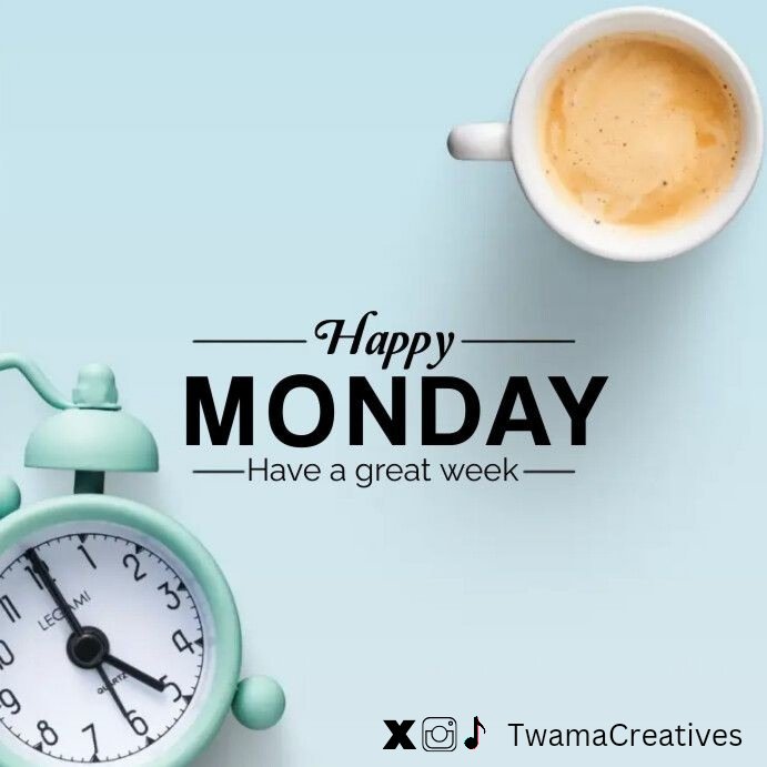 TwamaCreatives's tweet photo. Happy Monday, fam! Fresh week, fresh energy! Let’s make it count 💥

#MotivationMonday #FreshStart #TwamaCreatives https://t.co/7fCQoVMhVG