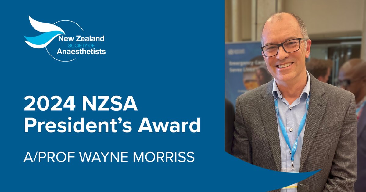 The recipient of the 2024 NZSA President’s Award is A/Prof Wayne Morriss.
In recognition of Wayne’s considerable efforts that have elevated anaesthetic standards globally, and raised the profile of Anaesthesia, and our Aotearoa anaesthesia community on the world stage.
<a href="/wfsaorg/">WFSA</a>
