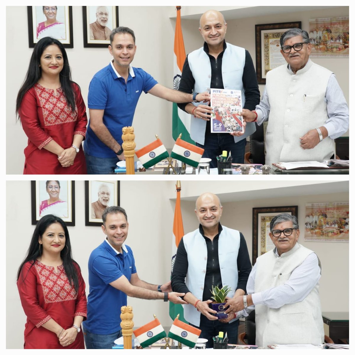 A delegation of PHDCCI consisting of Mr Karan Gilhotra, Chair, Punjab State Chapter, Mr Saurabh Munjal, Industrialist- Indswift Pharma and Founder- Lahori Zeera and Ms. Bharti Sood, Regional Director, PHDCCI met Sh. Gulab Chand Kataria, Hon’ble Governor of Punjab and